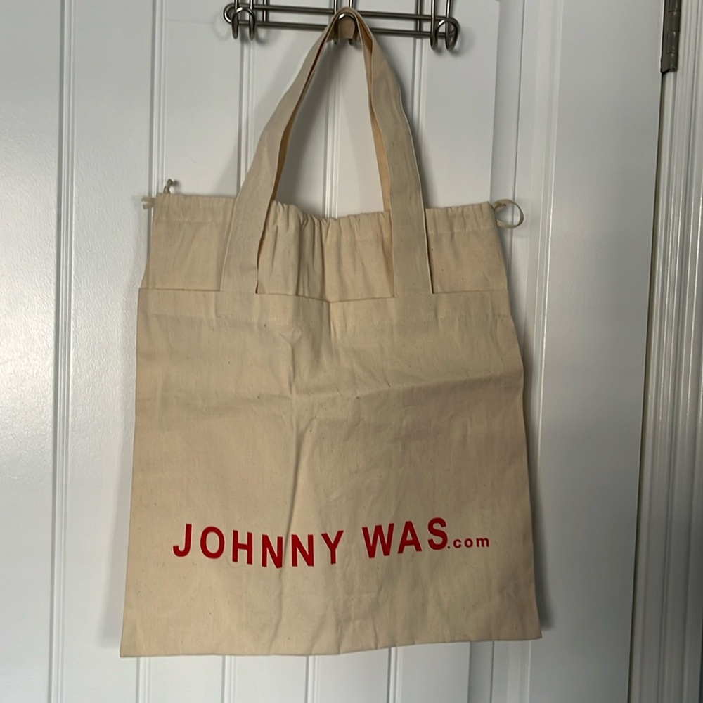 Johnny Was drawstring canvas tote